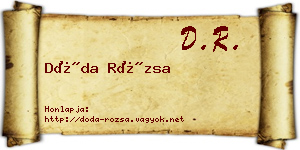 Dóda Rózsa névjegykártya